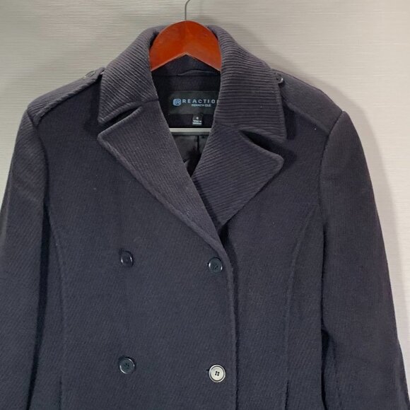 Kenneth Cole R Reaction Jacket Womens 6 Wool Cashmere Blend Lined Navy Blue - Picture 2 of 11
